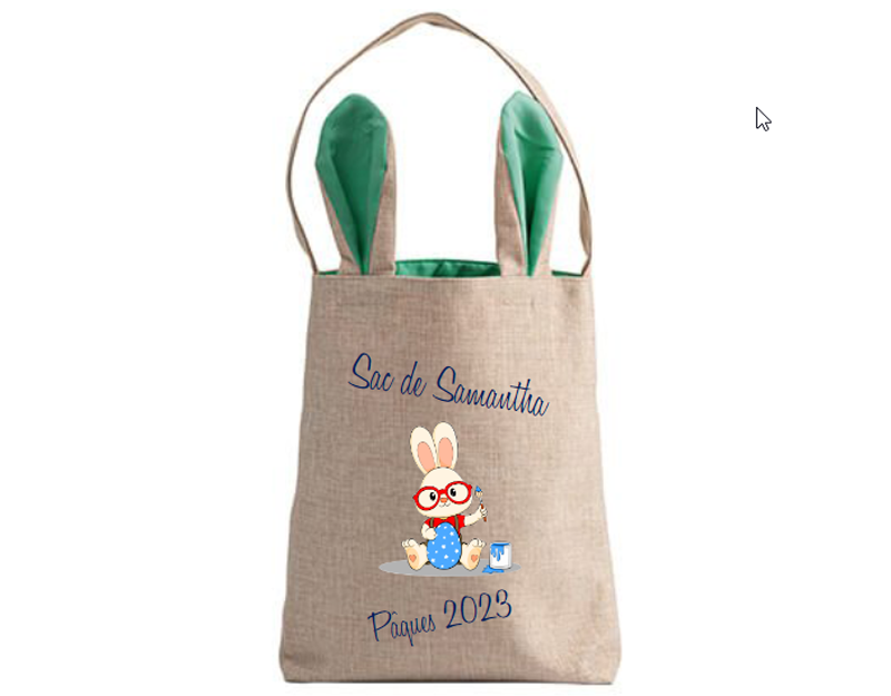 sac à oeufs de paques cadeau enfant personnalisé